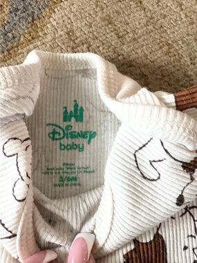 Disney Baby White and Brown Character Ribbed Onesie